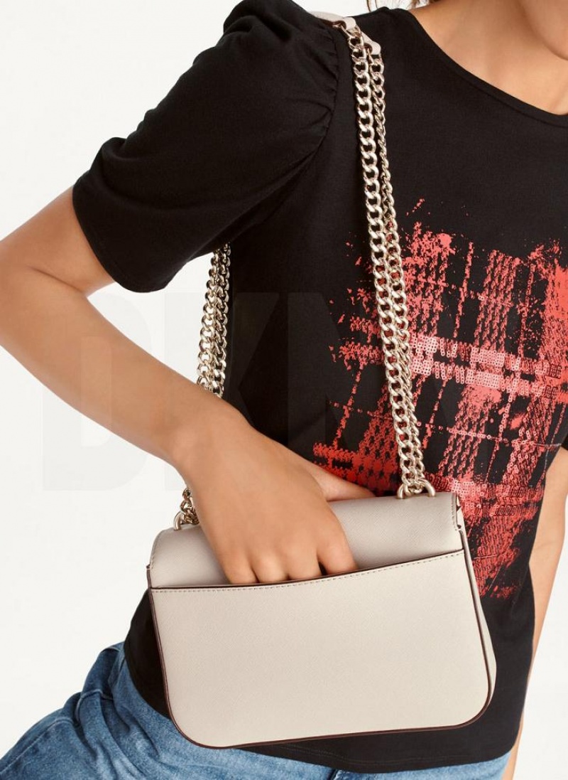 Grey DKNY Sina Flap Bags Shoulder Bags | USA-D0218