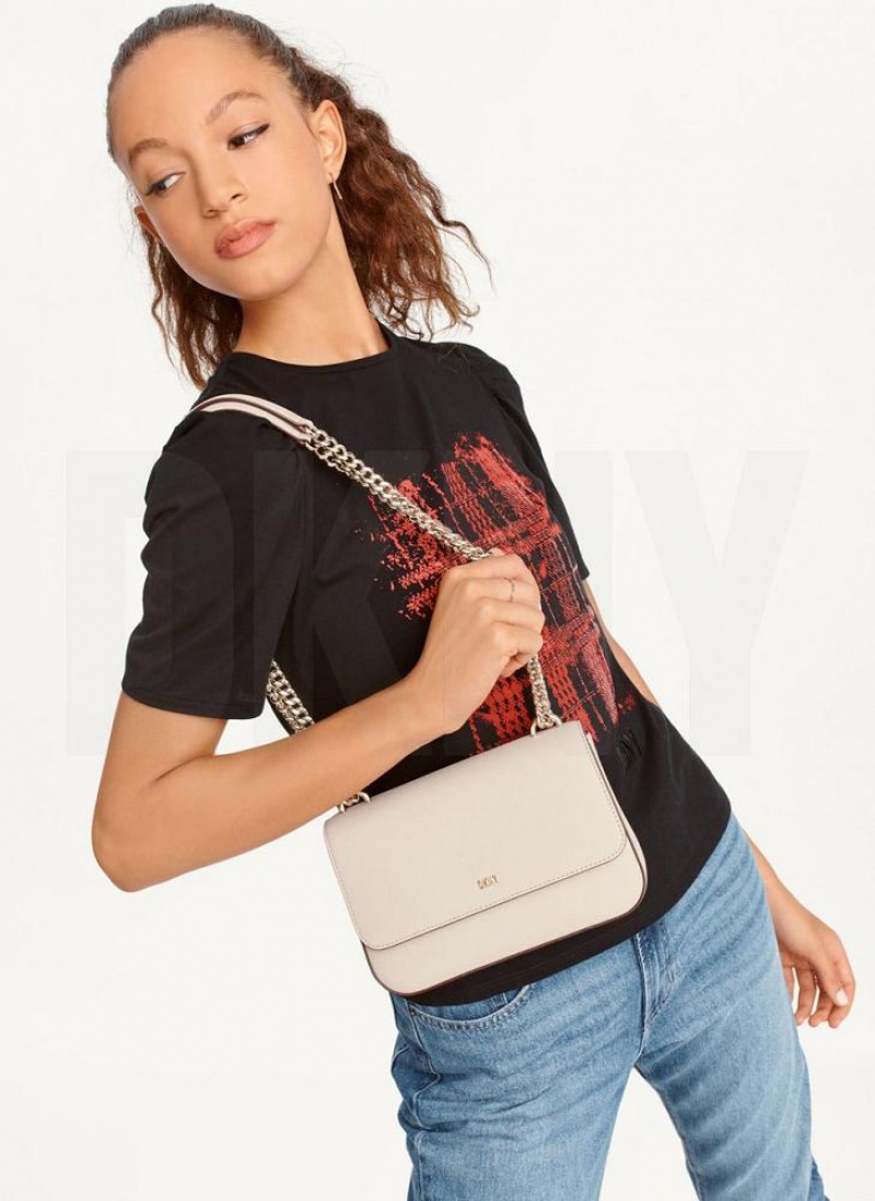 Grey DKNY Sina Flap Bags Shoulder Bags | USA-D0218