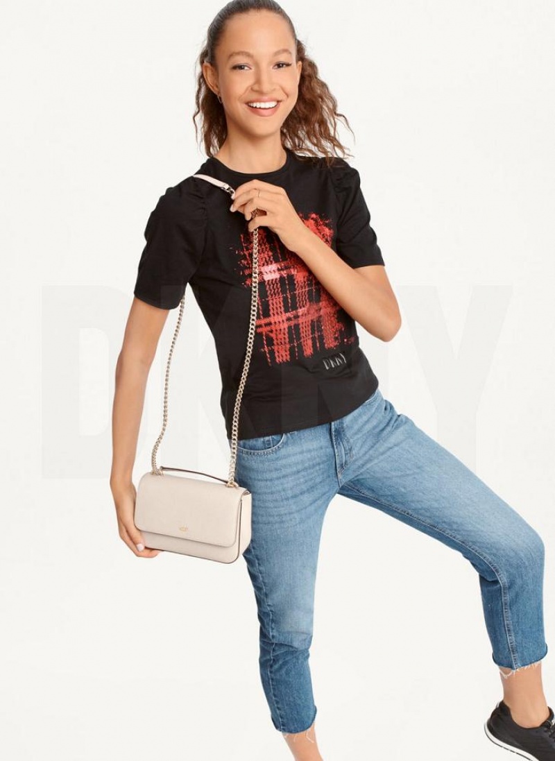 Grey DKNY Sina Flap Bags Shoulder Bags | USA-D0218