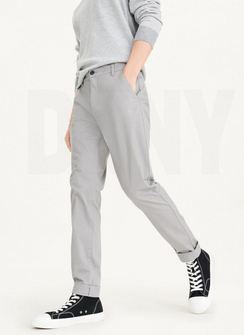 Grey DKNY Skinny Chino Men\'s Pants | USA-D1263