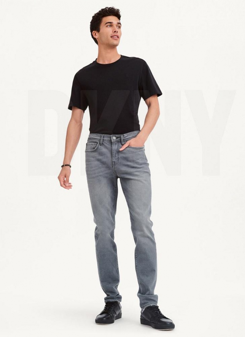 Grey DKNY Skinny Grey Wash Men's Jeans | USA-D1471