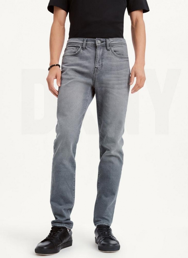 Grey DKNY Skinny Grey Wash Men\'s Jeans | USA-D1471