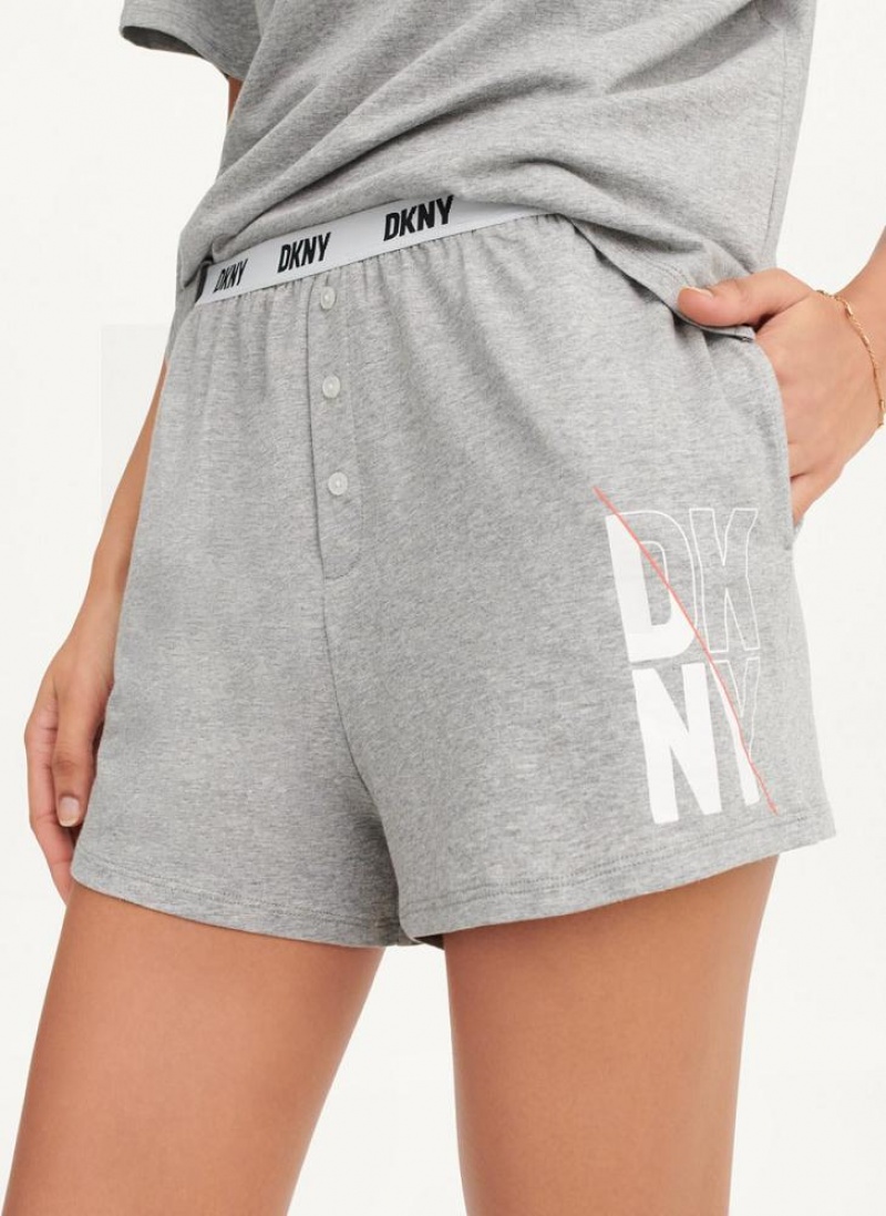 Grey DKNY Sleep Boxer Women\'s Pajamas | USA-D1206