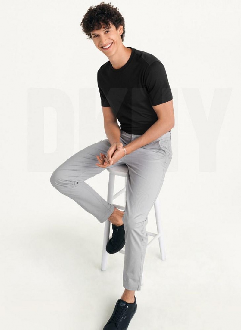 Grey DKNY Slim Chino Men's Pants | USA-D0848