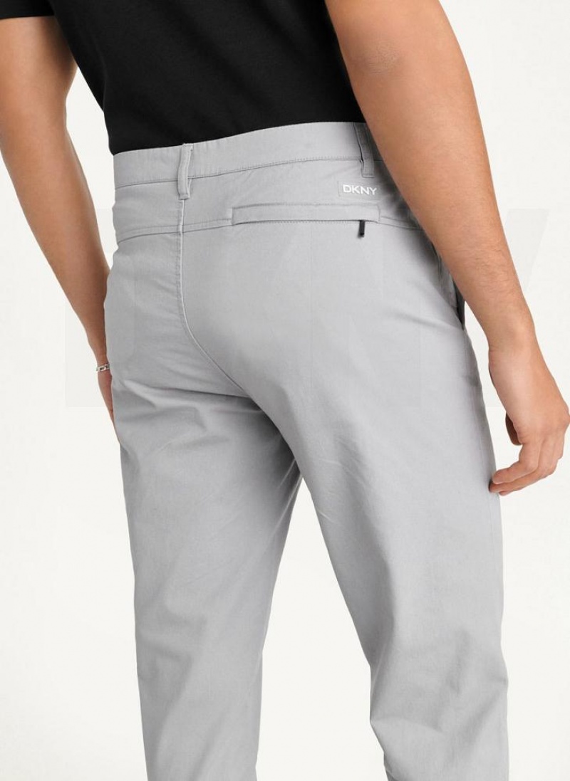 Grey DKNY Slim Chino Men's Pants | USA-D0848