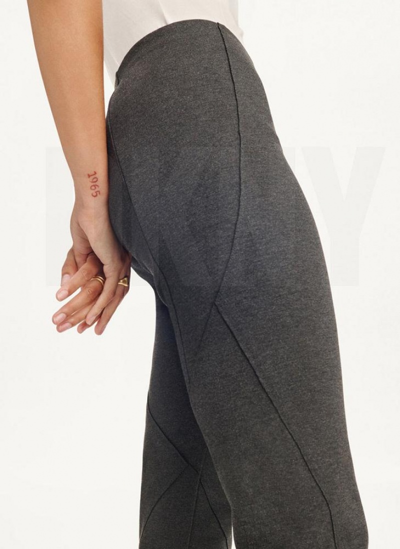 Grey DKNY Slim Seamed With Side Slit Women's Pants | USA-D0609