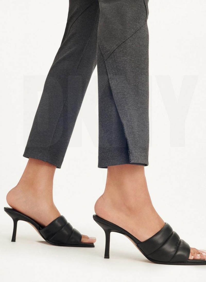 Grey DKNY Slim Seamed With Side Slit Women's Pants | USA-D0609