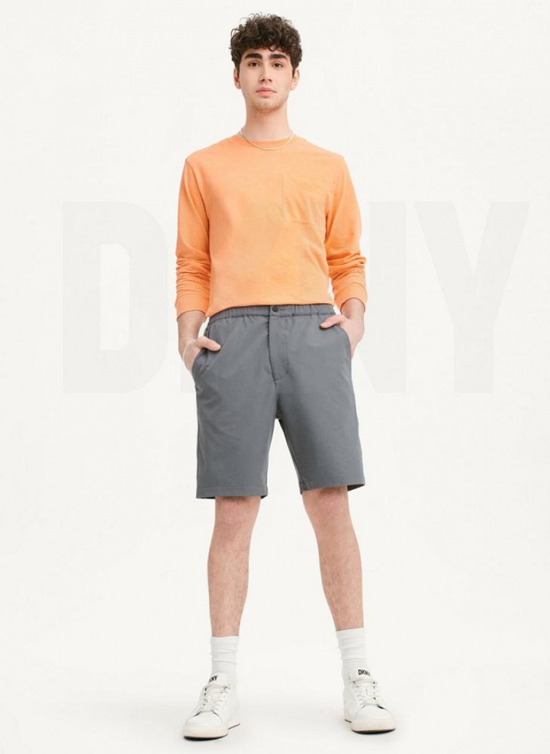 Grey DKNY Sport Men's Shorts | USA-D0409