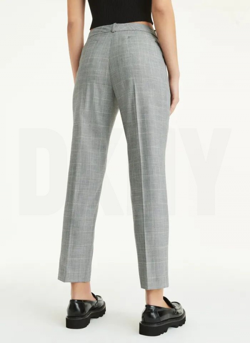 Grey DKNY Straight Leg Women's Pants | USA-D1721