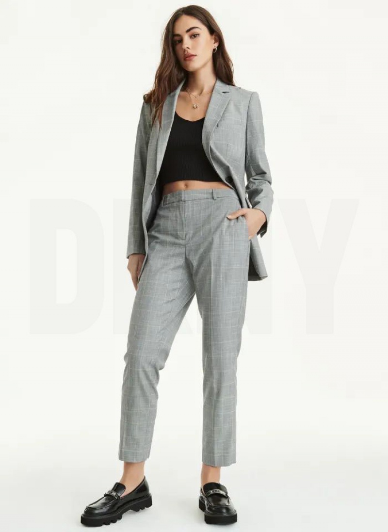 Grey DKNY Straight Leg Women's Pants | USA-D1721