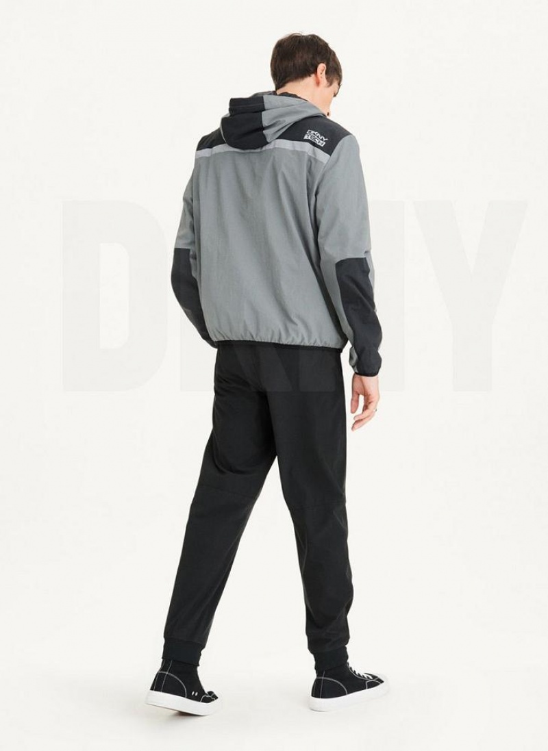 Grey DKNY Tech Cotton Touch Nylon Men's Jackets | USA-D1936