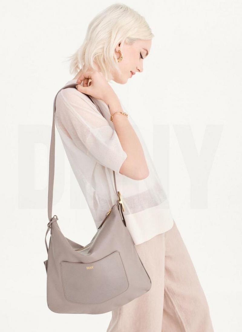 Grey DKNY The Medium Optimist Bags Shoulder Bags | USA-D0870