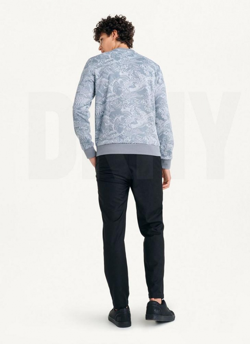 Grey DKNY Tropical Loopback Men's Sweatshirts | USA-D1574