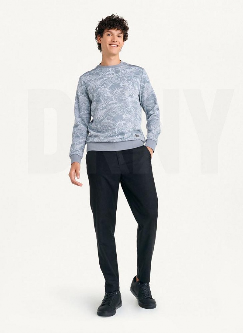 Grey DKNY Tropical Loopback Men's Sweatshirts | USA-D1574