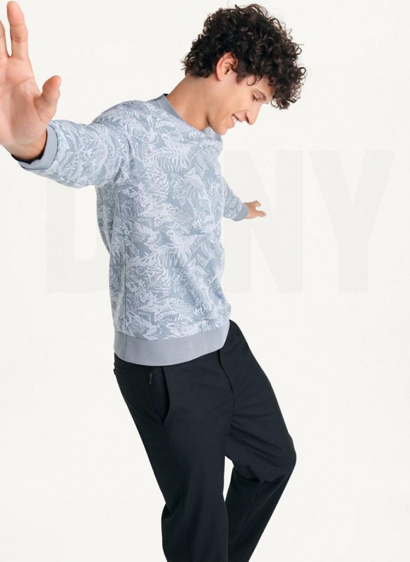 Grey DKNY Tropical Loopback Men's Sweatshirts | USA-D1574