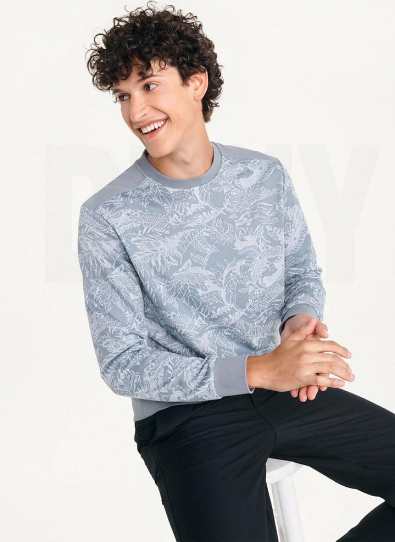 Grey DKNY Tropical Loopback Men\'s Sweatshirts | USA-D1574