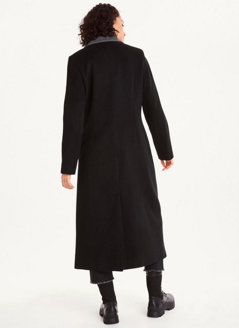 Grey DKNY Two Tone Maxi Wool Women's Coats | USA-D0924