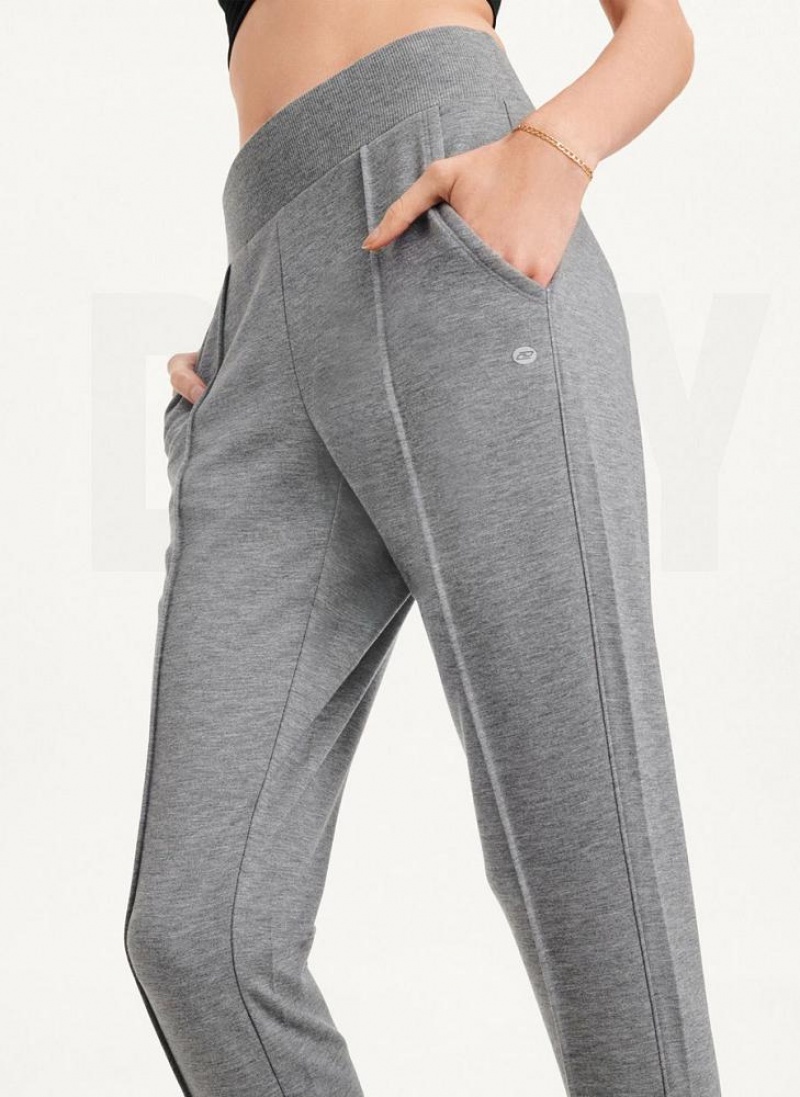 Grey DKNY Yoga Terry Pintuck Women's Joggers | USA-D1660