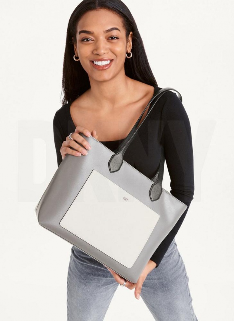 Grey Multicolor DKNY Ines Bags Tote Bags | USA-D1881