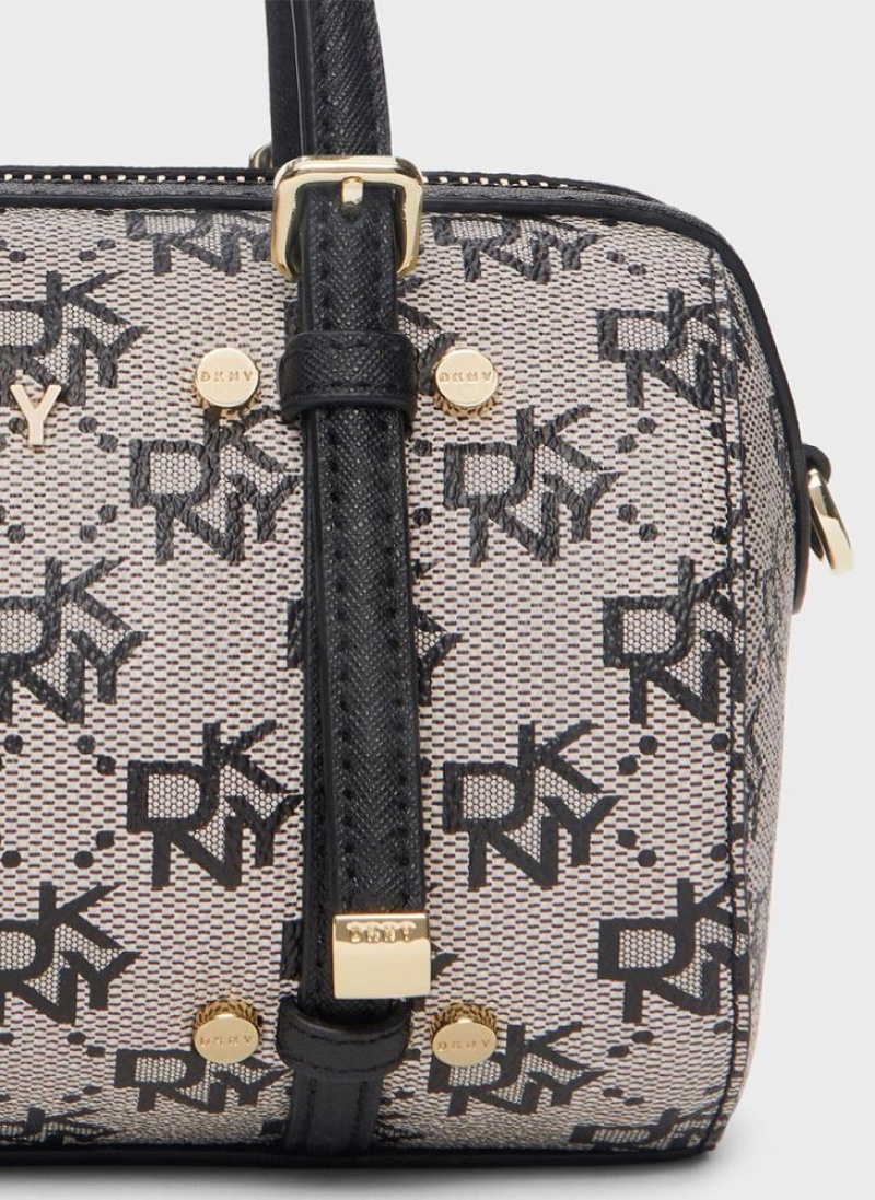 Grey / Black DKNY Bo Town & Country Mini Duffle Bags Crossbody Bags | USA-D1910