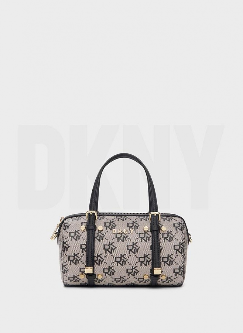 Grey / Black DKNY Bo Town & Country Mini Duffle Bags Crossbody Bags | USA-D1910