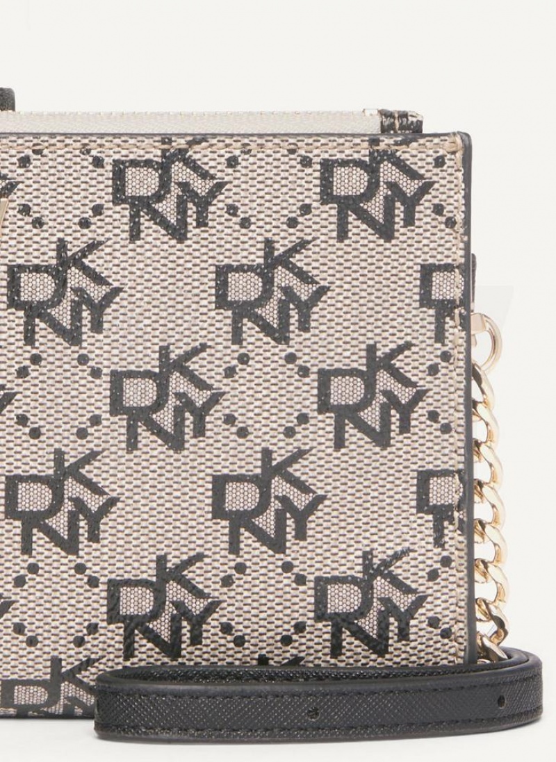 Grey / Black DKNY Bryant Logo Crossbody Bags Wallets | USA-D1304