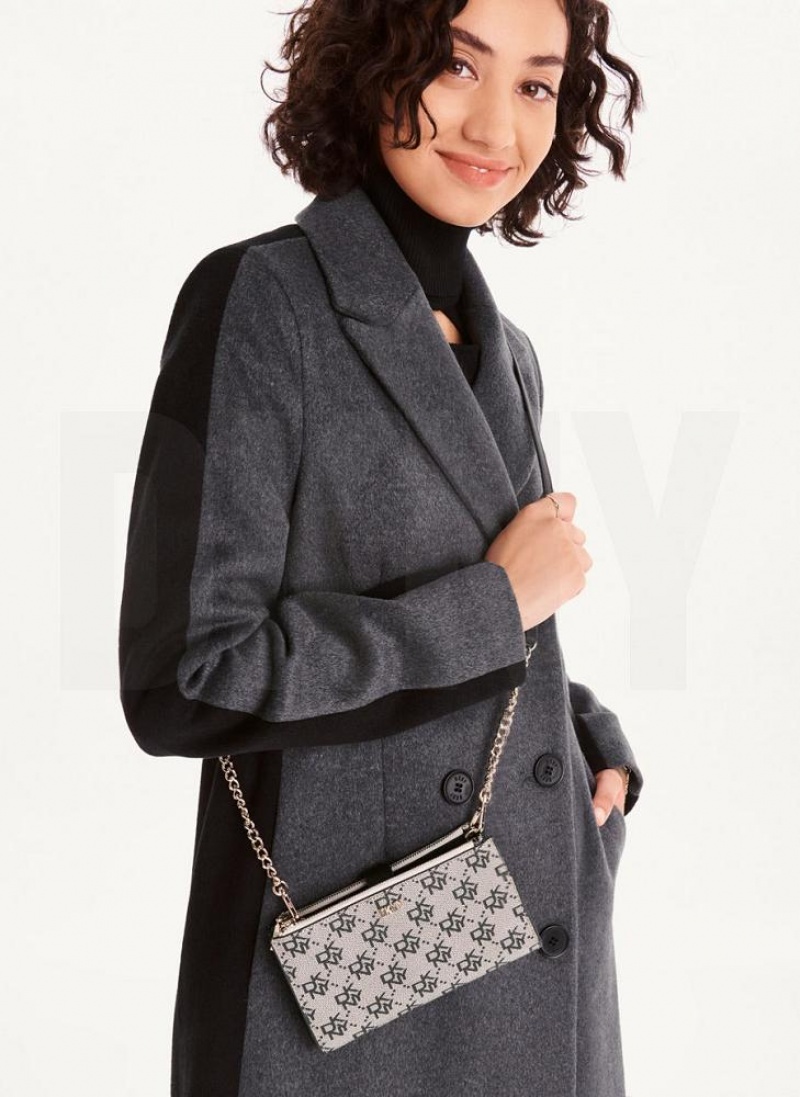 Grey / Black DKNY Bryant Logo Crossbody Bags Wallets | USA-D1304