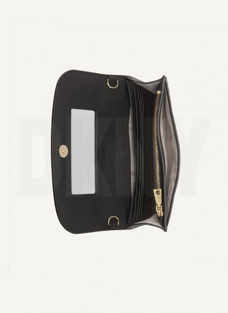 Grey / Black DKNY Sidney Chain Bags Wallets | USA-D0971