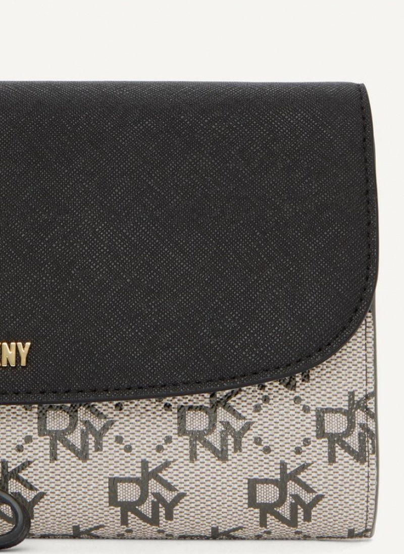 Grey / Black DKNY Sidney Chain Bags Wallets | USA-D0971