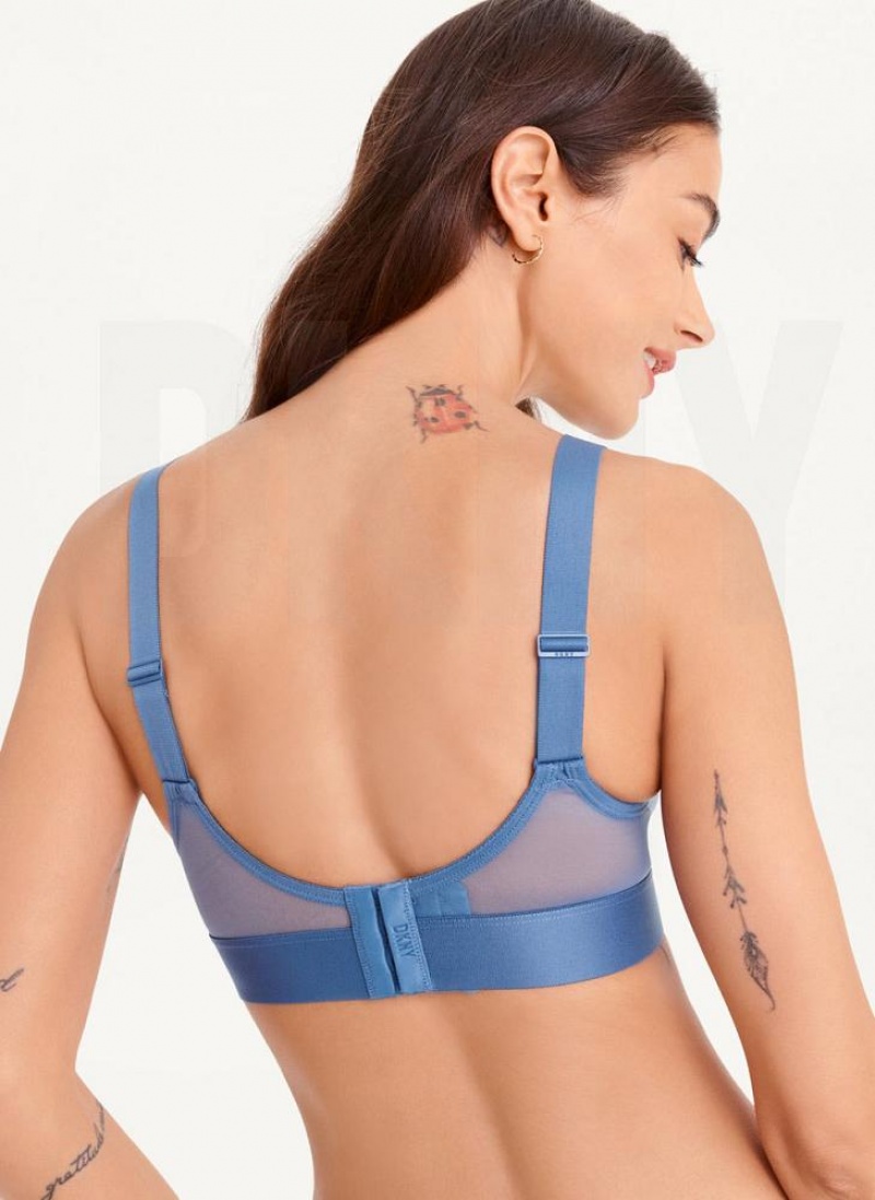 Grey / Blue DKNY Sheers Triangle Women's Bralette | USA-D1149