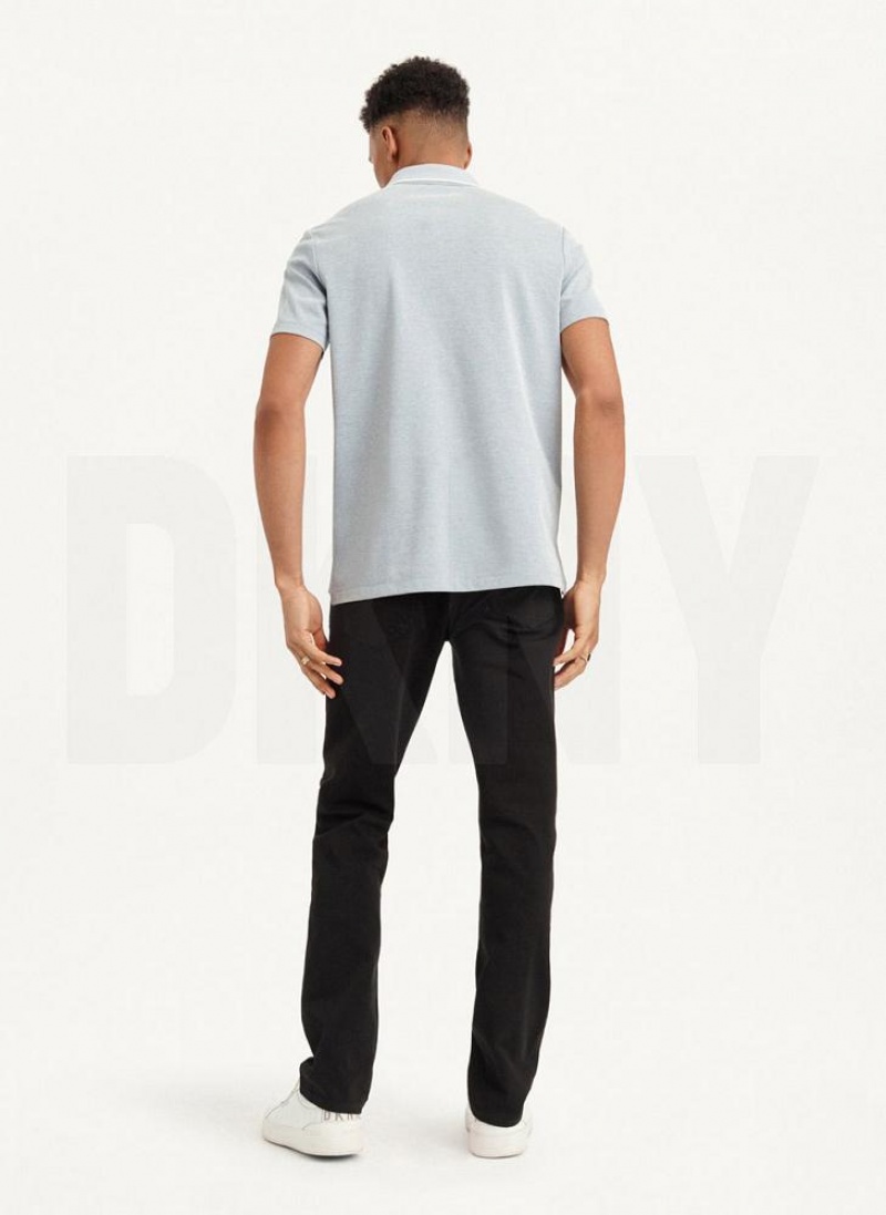 Indigo DKNY Core Pima Cotton Pique Men's Polo Shirts | USA-D0447