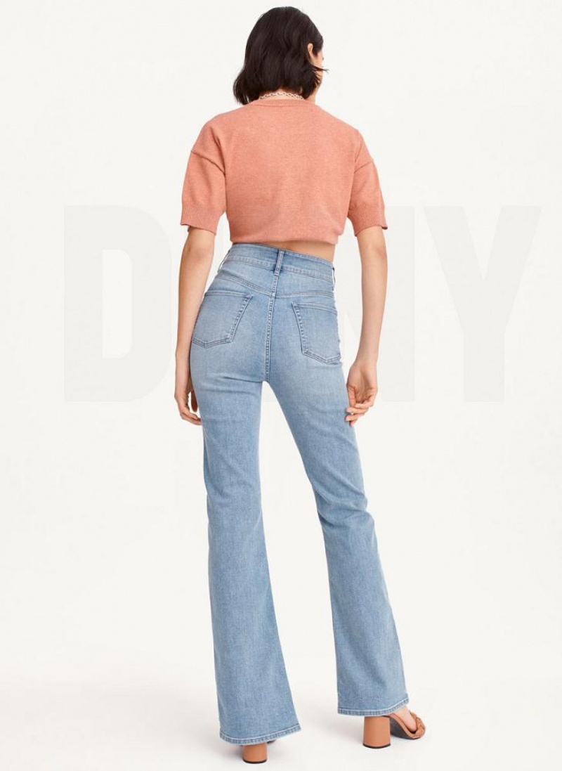 Indigo Wash DKNY Split Hem Women's Jeans | USA-D1776