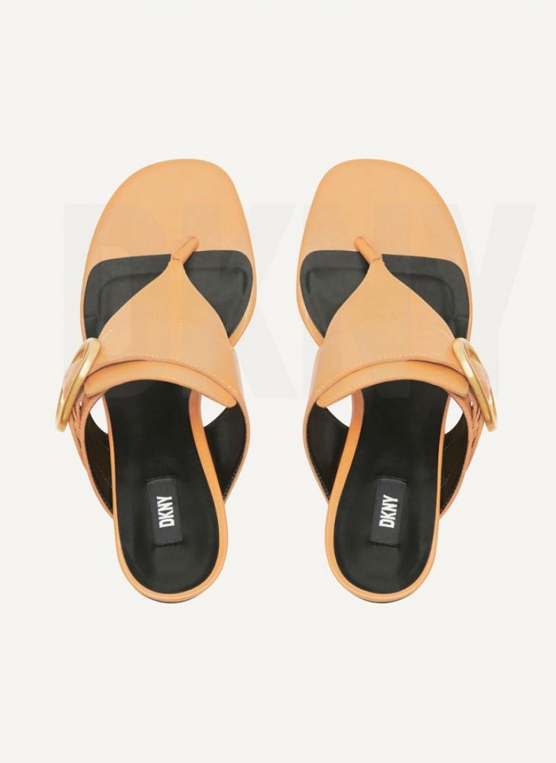 Khaki DKNY Buckled Shoes Heels | USA-D0728