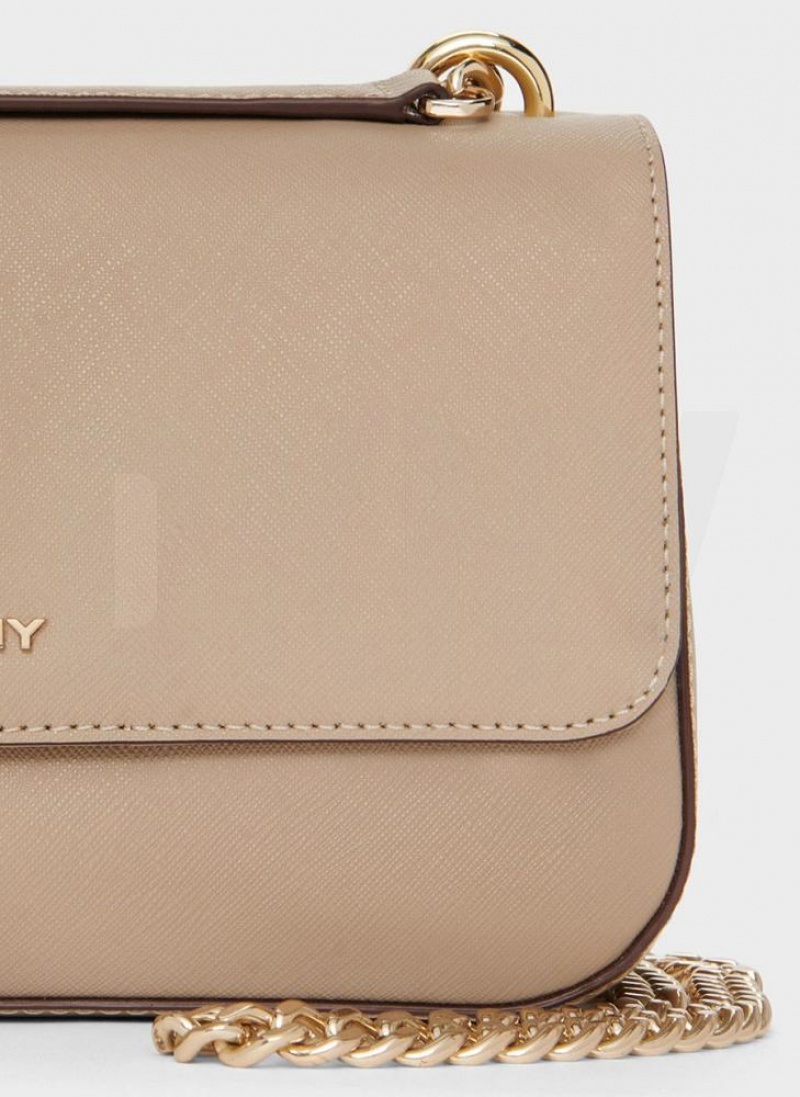 Khaki DKNY Sina Flap Bags Shoulder Bags | USA-D1452