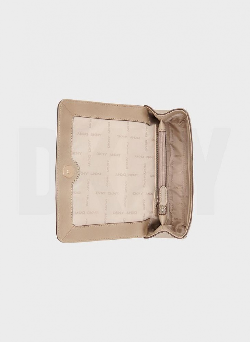 Khaki DKNY Sina Flap Bags Shoulder Bags | USA-D1452