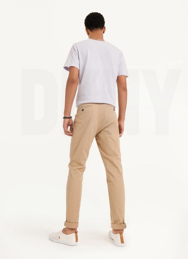 Khaki DKNY Skinny Chino Men's Pants | USA-D0479