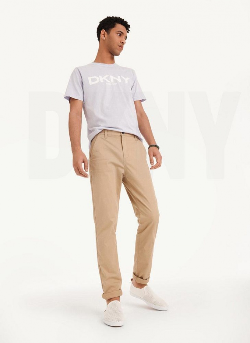 Khaki DKNY Skinny Chino Men's Pants | USA-D0479