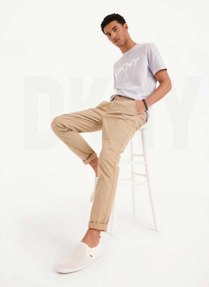 Khaki DKNY Skinny Chino Men's Pants | USA-D0479