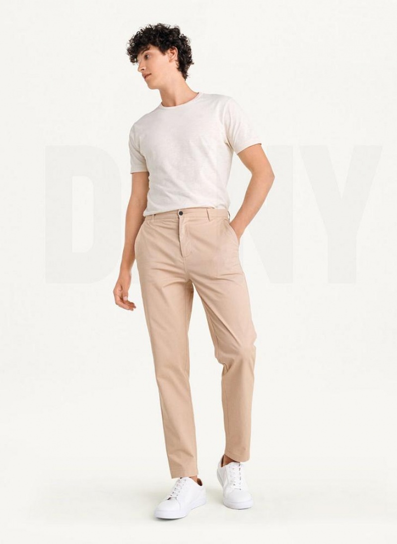 Khaki DKNY Slim Chino Men's Pants | USA-D1632