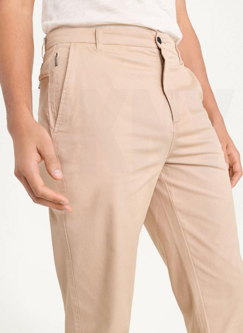 Khaki DKNY Slim Chino Men's Pants | USA-D1632