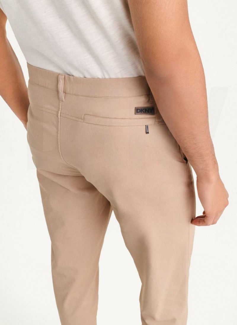 Khaki DKNY Slim Chino Men's Pants | USA-D1632