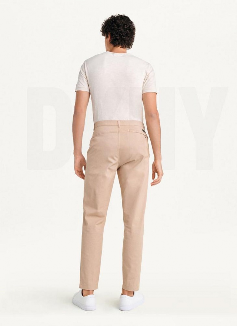 Khaki DKNY Slim Chino Men's Pants | USA-D1632