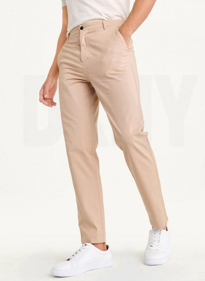 Khaki DKNY Slim Chino Men\'s Pants | USA-D1632