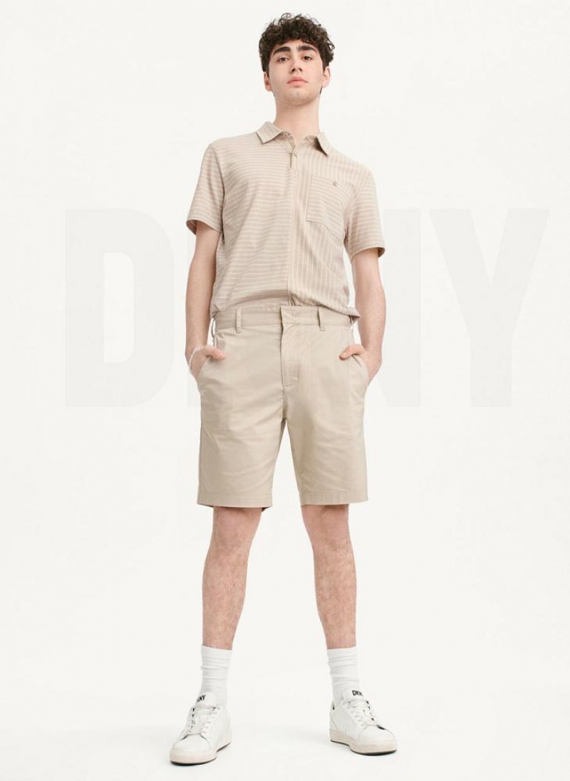 Khaki DKNY Tech Men's Shorts | USA-D1591