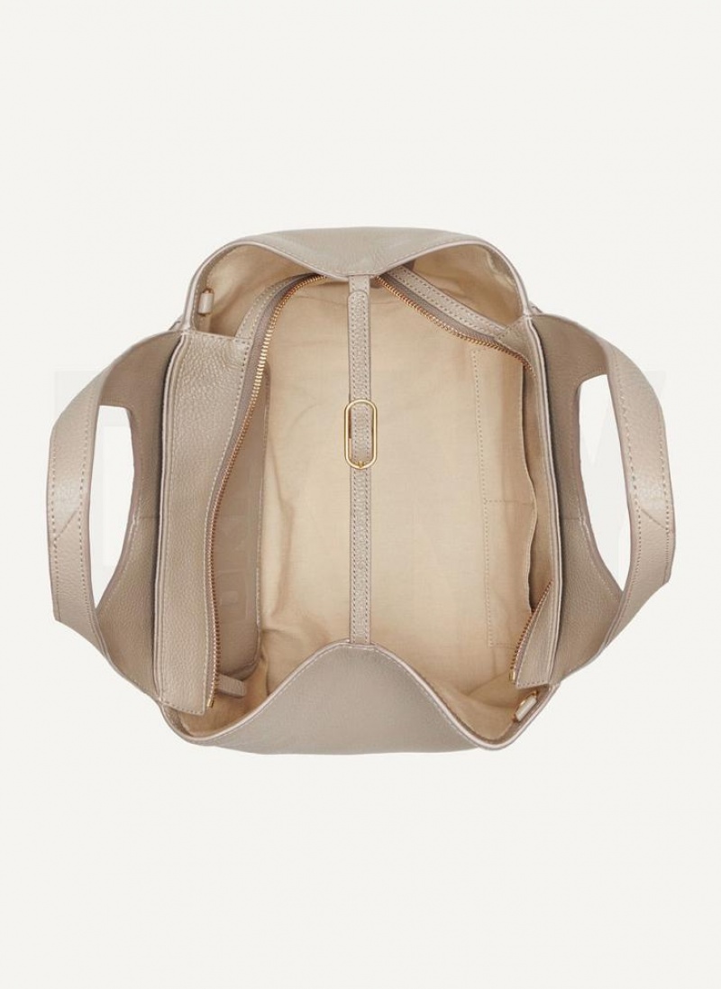 Khaki DKNY The Medium Effortless Bags Tote Bags | USA-D1042