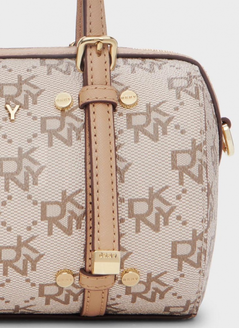 Khaki / Brown DKNY Bo Town & Country Mini Duffle Bags Crossbody Bags | USA-D0805