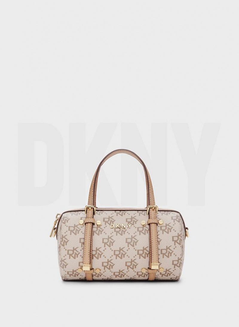 Khaki / Brown DKNY Bo Town & Country Mini Duffle Bags Crossbody Bags | USA-D0805
