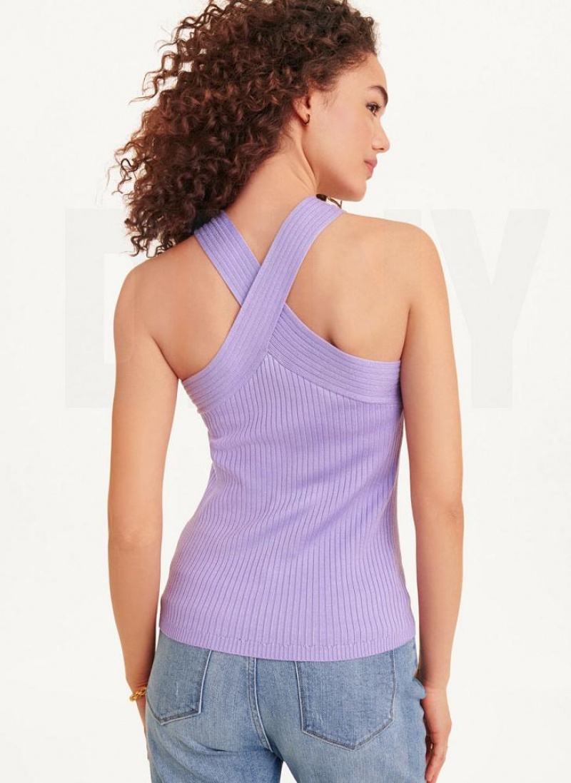 Lavender DKNY Sleeveless Crossover Women's Sweaters | USA-D1862