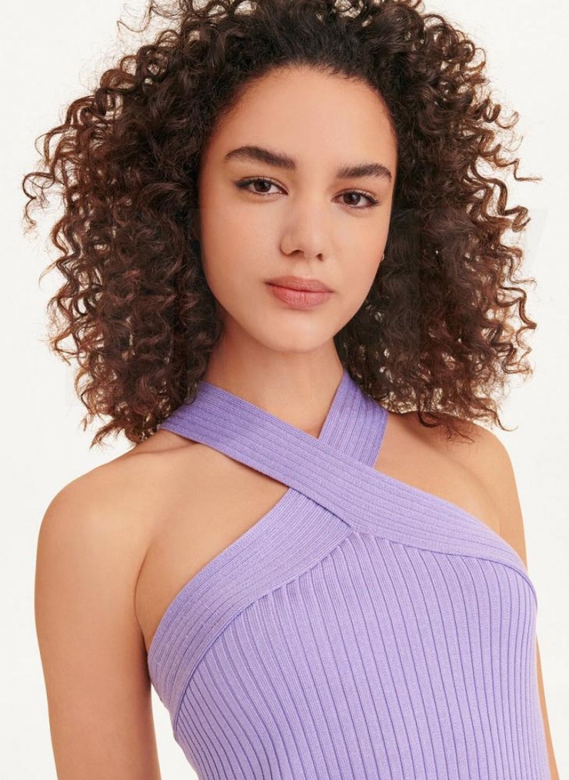 Lavender DKNY Sleeveless Crossover Women's Sweaters | USA-D1862