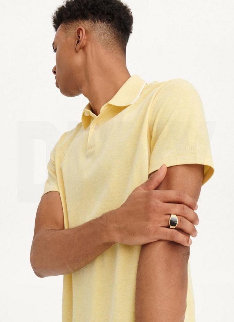 Lemon DKNY Core Pima Cotton Pique Men's Polo Shirts | USA-D0839